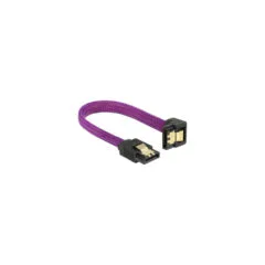 Delock SATA 6 Gb s Kabel gerade auf unten gewinkelt 10 cm violett