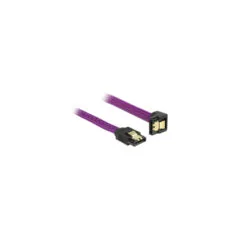 Delock SATA 6 Gb s Kabel gerade auf unten gewinkelt 20 cm violett