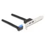 Delock Slotblech 1 x USB 5 Gbps Pfostenbuchse 90° gewinkelt zu 2 x USB 5 Gbps Typ-A Buchse 50 cm