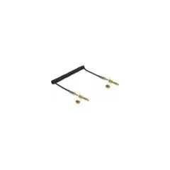 Delock Spiralkabel 3.5 mm 3 Pin Klinkenstecker zu Klinkenstecker mit Schraubadapter 2 m