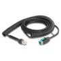 Delock Spiralkabel RJ50 Stecker zu PoweredUSB Stecker 12 V 3 m schwarz