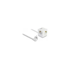 Delock Steckdosenwürfel mit Verlängerungskabel 3-fach mit Kindersicherung und USB Ladegerät. 1.5 m Kabel. weiß