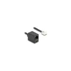 Delock Telefonkabel Spiralkabel RJ11 Stecker zu RJ45 Buchse schwarz 5 m