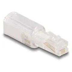 Delock Telefonkabel-Verdrehschutz Adapter RJ10 Stecker zu RJ10 Buchse transparent weiß