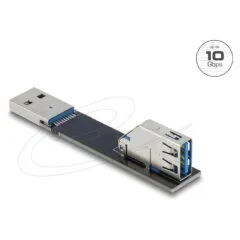 Delock USB 10 Gbps Adapter USB Typ-A Buchse zu Stecker gedreht 90° oben