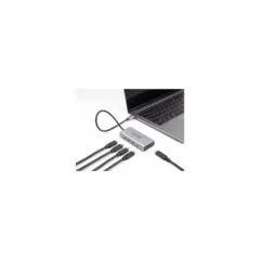 DELOCK USB 10 Gbps USB Type-C Hub mit 4 x USB Type-C Buchse + 1 x USB Type-C PD 85 Watt mit 30cm Anschlusskabel