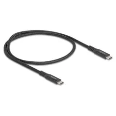 Delock USB 20 Gbps Kabel USB Type-CTM Stecker zu Stecker PD 3.0 100 W E-Marker 0.5 m schwarz Metall