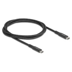 Delock USB 20 Gbps Kabel USB Type-CTM Stecker zu Stecker PD 3.0 100 W E-Marker 1 m schwarz Metall