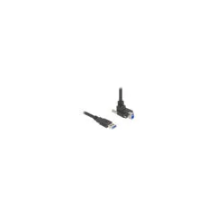 Delock USB 5 Gbps Kabel USB Typ-A Stecker gerade zu USB Typ-B Stecker mit Schraubenabstand 22 mm 90° nach oben gewink...