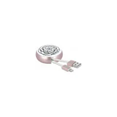 Delock USB Aufrollkabel Typ-A zu LightningTM weiß rosé