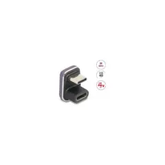 Delock USB-CTM Adapter 180° gewinkelt 40 Gbps PD 3.1 240 W Stecker zu Buchse U-Form 8K 60 Hz Metall