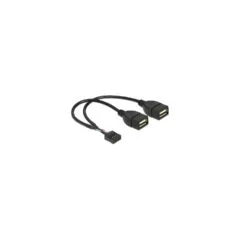 Delock USB Kabel Pin Header Buchse to 2 x USB 2.0 Typ-A Buchse 20 cm