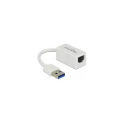 Delock USB Typ-A Netzwerk Adapter Gigabit LAN 1 x RJ45 kompakt weiß