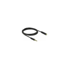 Delock Verlängerungskabel Klinke 4.4 mm 5 Pin Stecker zu Buchse 2 m schwarz