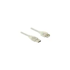 DELOCK Verlngerungskabel USB 2.0 Typ-A Stecker to USB 2.0 Typ-A Buchse 1.5 m transparent