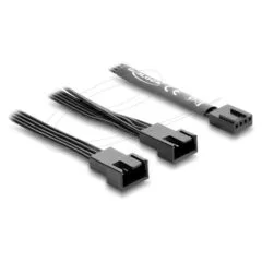 Delock Y-Lüfterkabel 1 x 4 Pin PWM Buchse zu 2 x 4 Pin PWM Stecker schwarz ? 50 cm Länge mit 20 cm Abzweigen