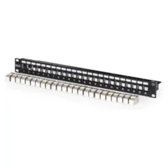 DIGITUS Patchpanel 1HE 24xCat6A Keystone Module geschirmt sc