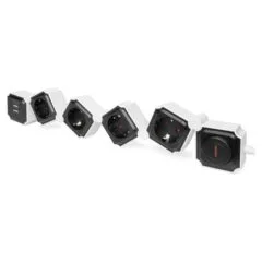 DIGITUS Steckdosenleiste 4x + 2USB. Schalter. Flexibel 1.6m