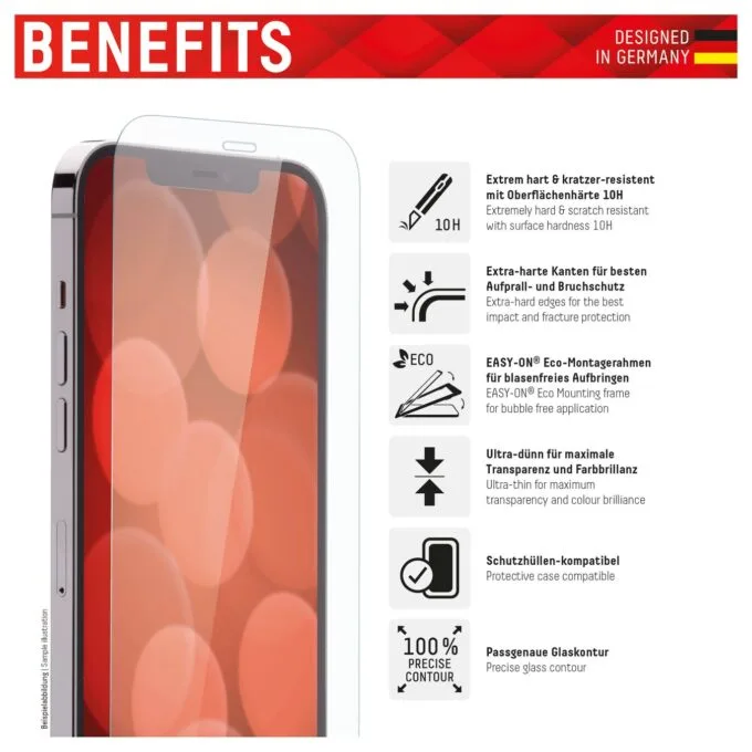 DISPLEX Panzerglas 2D Clear (10H) für iPhone 13 13 Pro 14 16e Eco-Montagerahmen. Tempered Glas. kratzer-resistente Sc... — image 2