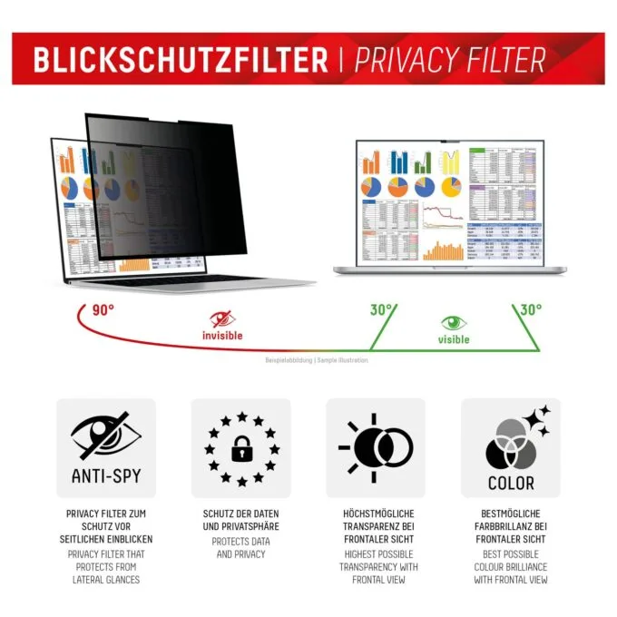 DISPLEX Privacy Safe Blickschutzfilter Uni (randlos) 14'. 16:10 — image 3