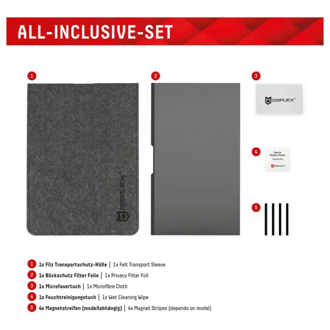 DISPLEX Privacy Safe Blickschutzfilter Universal 14'. 16:9. Anti-Reflex. Bluelight-Filter. Magnetische Befestigung — image 3