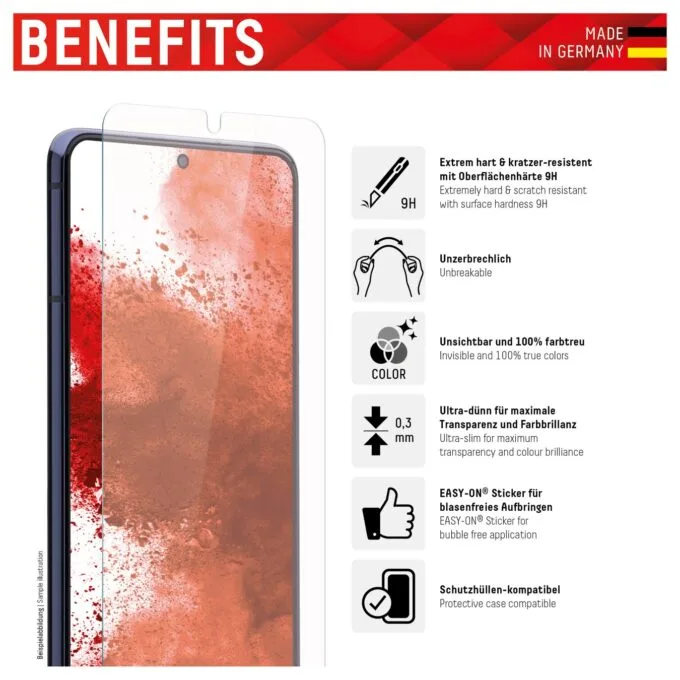 DISPLEX Smart Glass (9H) für Samsung Galaxy A52 A52(s) 5G A53 5G Montagesticker. unzerbrechlich. ultra-dünn. unsichtbar — image 2