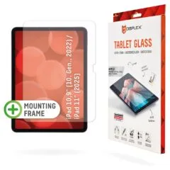 DISPLEX Tablet Panzerglas (9H) f. Apple iPad 10.9' 11' (2024 25) Eco-Montagerahmen L-Form. unzerbrechlich. ultra-dünn...