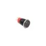 Druckschalter zum Einbau schwarz 16 mm 12 V 5 x Lötanschluss LED rot Powersymbol + Ring