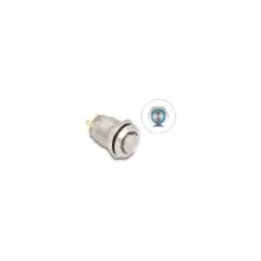 Drucktaster zum Einbau 12 mm 4 x Lötanschluss LED blau