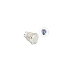 Drucktaster zum Einbau 19 mm 4 x Schraubklemme LED blau