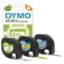 DYMO Etikett LetraTag 12mmx4m schwarz- to weiß 3er Set