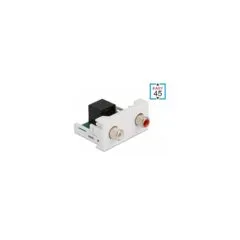 Easy 45 Modul 2 x Cinch Buchse zu RJ45 Buchse 22.5 x 45 mm