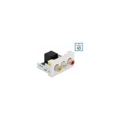 Easy 45 Modul 3 x Cinch Buchse zu RJ45 Buchse 22.5 x 45 mm