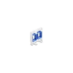 Easy 45 Modul mit zwei Keystone Halterungen 45 x 45 mm. weiß blau