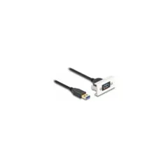 Easy 45 Modul USB 5 Gbps Typ-A Buchse zu USB Typ-A Stecker mit Kabelpeitsche. 22.5 x 45 mm