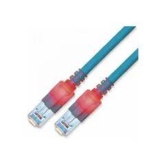 EasyLan DualBoot LED Patchkabel RJ45 S FTP Cat.6 (Class E), mit saCon Stecker, LSOH, blau, 2 m