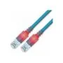 EasyLan DualBoot LED Patchkabel RJ45 S FTP Cat.6 (Class E), mit saCon Stecker, LSOH, blau, 2 m