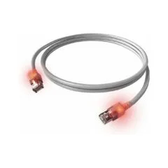 EasyLan DualBoot LED Patchkabel RJ45 S FTP Cat.6 (Class E), mit saCon Stecker, LSOH, grau, 3 m
