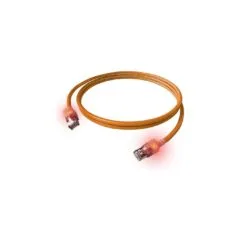 EasyLan DualBoot LED Patchkabel RJ45 S FTP Cat.6A (Class EA), mit saCon Stecker, LSOH, orange, 7,5 m