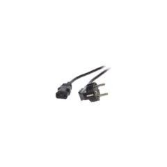 EFB Netzkabel Schutzkontakt 90°-C13 180°,sw,2.0m,3x0.75mm