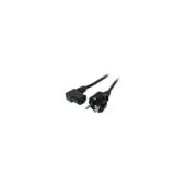 EFB Netzleitung Schutzkontakt 180 - C13 90, schwarz, 2,0 m, 3 x 0,75 mm