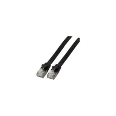 EFB RJ45 Flachpatchkabel Cat.6A U FTP PVC schwarz 1m