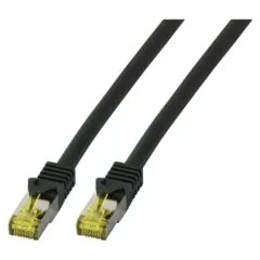 EFB RJ45 Patchkabel S FTP Cat.6A LSZH Cat.7 Rohk. 1.50m schw