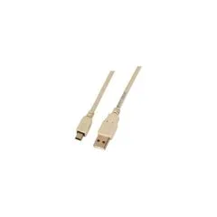 EFB USB2.0 Anschlusskabel A-Mini B (5polig), St.-St., 0,5m, grau, Classic