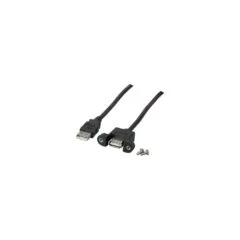 EFB USB2.0 Verlängerung A-A,St.-Einbaubuchse,0.5m,sw,Classic