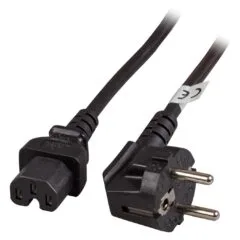 EFB Warmgerteleitung CEE 7 7 90 auf C15, schwarz, 3 m, 3 x 1,00 mm H05RN-F