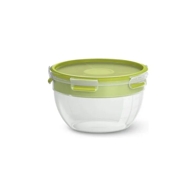 Emsa N1060700 Clip & Go Salatbox rund mit Einsatz und Dressingbox transparent. g — image 1