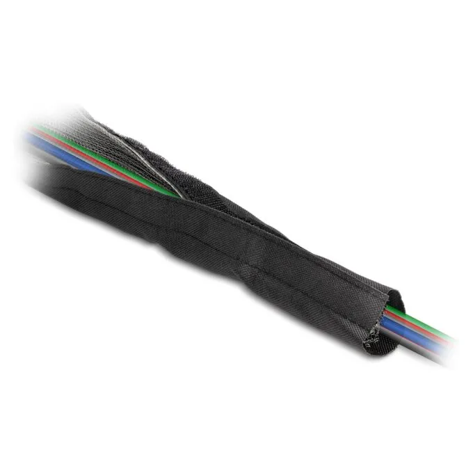 EMV Abschirmgeflechtschlauch mit Klettverschluss hitzebeständig 1 m x 30 mm schwarz — image 2