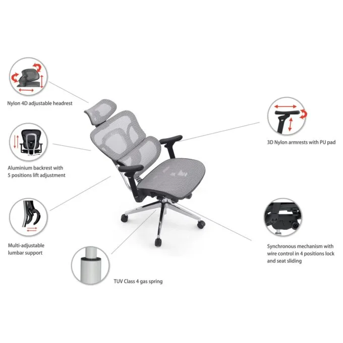 Equip Ergonomischer Bürostuhl+Kopf Armstützen blau schwarz lite Retail — image 7