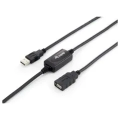 Equip Kabel USB-A 2.0 - to A Verl. St Bu 10.00m 480Mbps akt.sw
